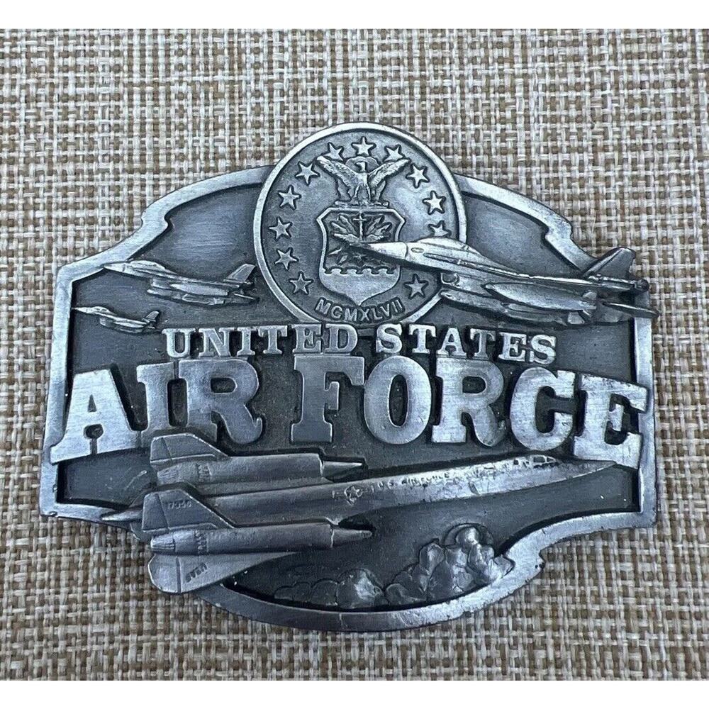 Vintage 80's 1987 United States Air Force Siskiyou Bergamot Belt Buckle USA Made - Picture 2 of 6